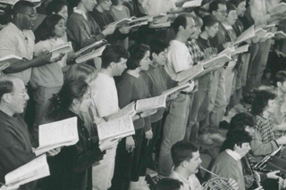 Yale Camerata rehearses Haydn’s Creation in Woolsey Hall, circa 1990