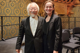 Margaret Winchell D.M.A.'28 with Masaaki Suzuki