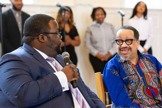 Professor Braxton Shelley (left) and Richard Smallwood