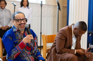 Richard Smallwood (left) and Donald Lawrence share a laugh