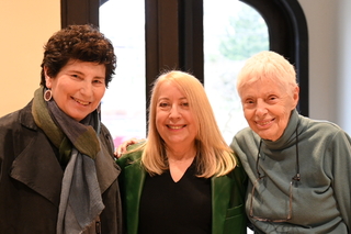 Artists posing at art reception