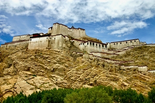 Ancient building on hillside