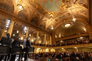 Yale Camerata and audience at Woolsey Hall