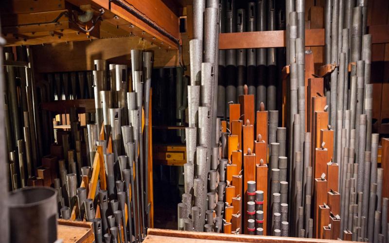 Woolsey organ swell pipes pre-restoration