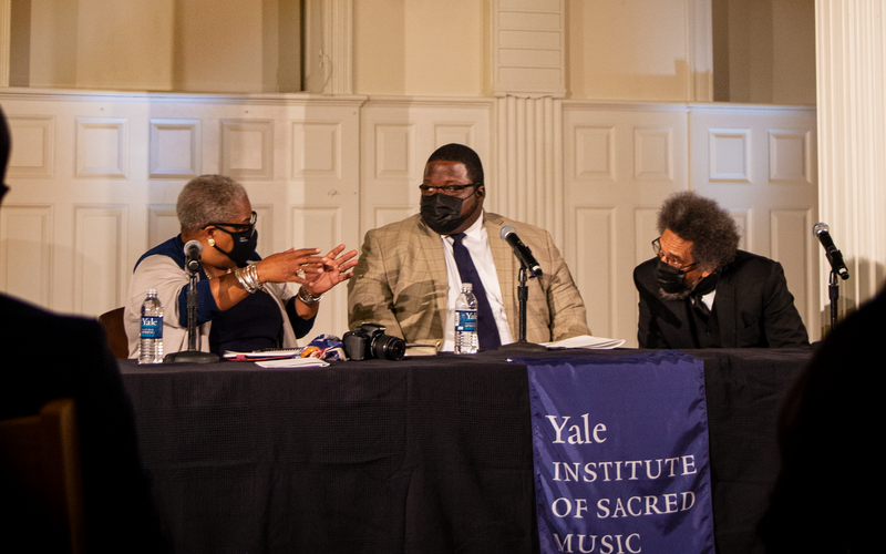 (L to R): Cheryl Townsend-Gilkes, Braxton Shelley, and Cornel West.