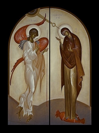 Annunciation, 2009. Egg tempera on wood