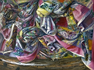 Painting of various scarves