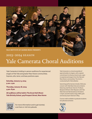 Yale Choral Audition poster