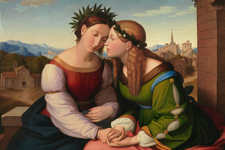 Painting by Friedrich Overbeck Italia und Germania