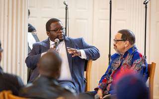 Professor Braxton Shelley (left) and Richard Smallwood.