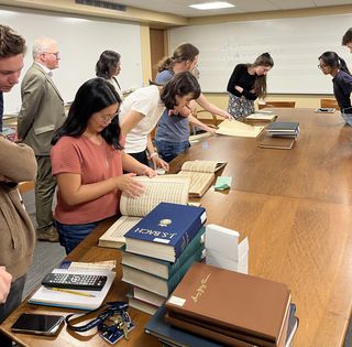 Organ students in library
