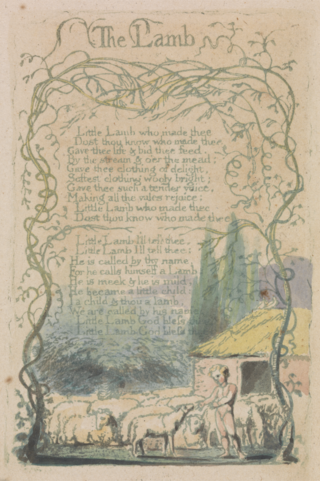 Poem and painting "The Lamb" by William Blake