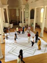walking the labyrinth in Marquand Chapel