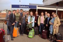 The merry band of pilgrims at Salisbury station