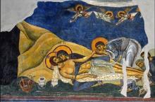 Threnos (Lamentation), 1164, fresco in the Church of St. Panteleimon, Nerezi, former Yugoslav Republic of Macedonia. Photo © 2012 by Philip Truax (M.Div. ’13). Licensed for academic use only.